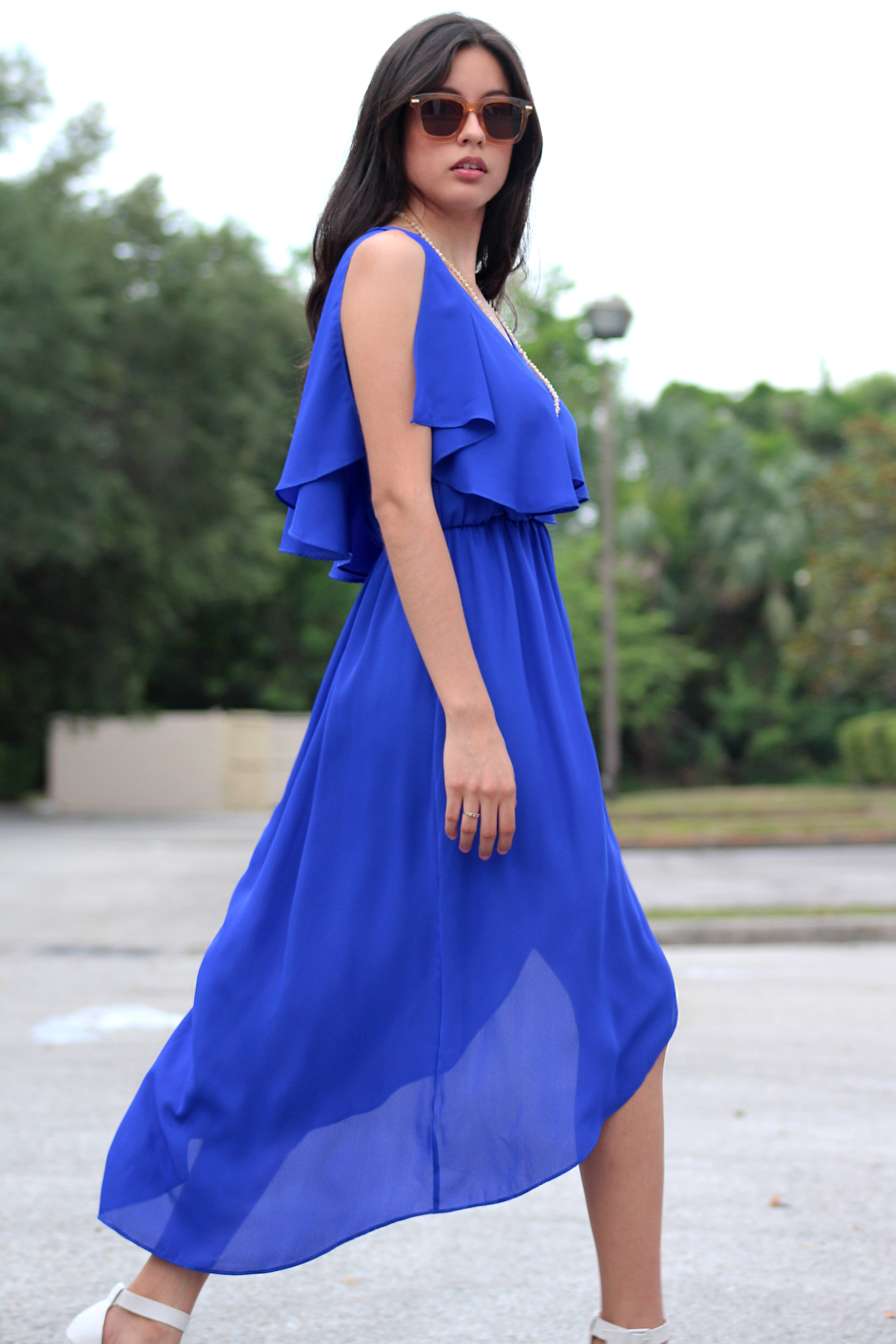 Blue-Flowy-Midi-Dress