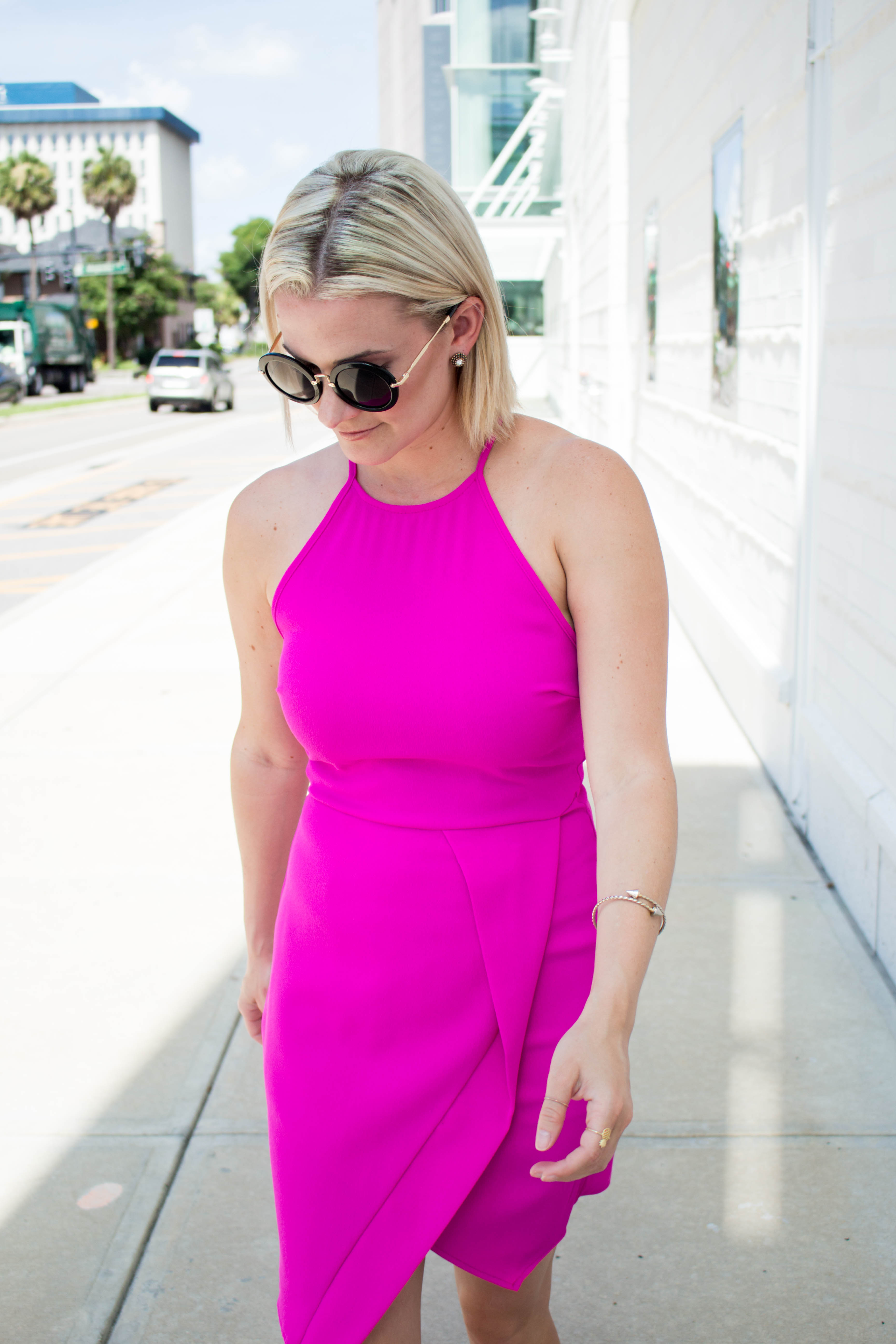 Not Necessarily Blonde_Hot Pink Dress-256