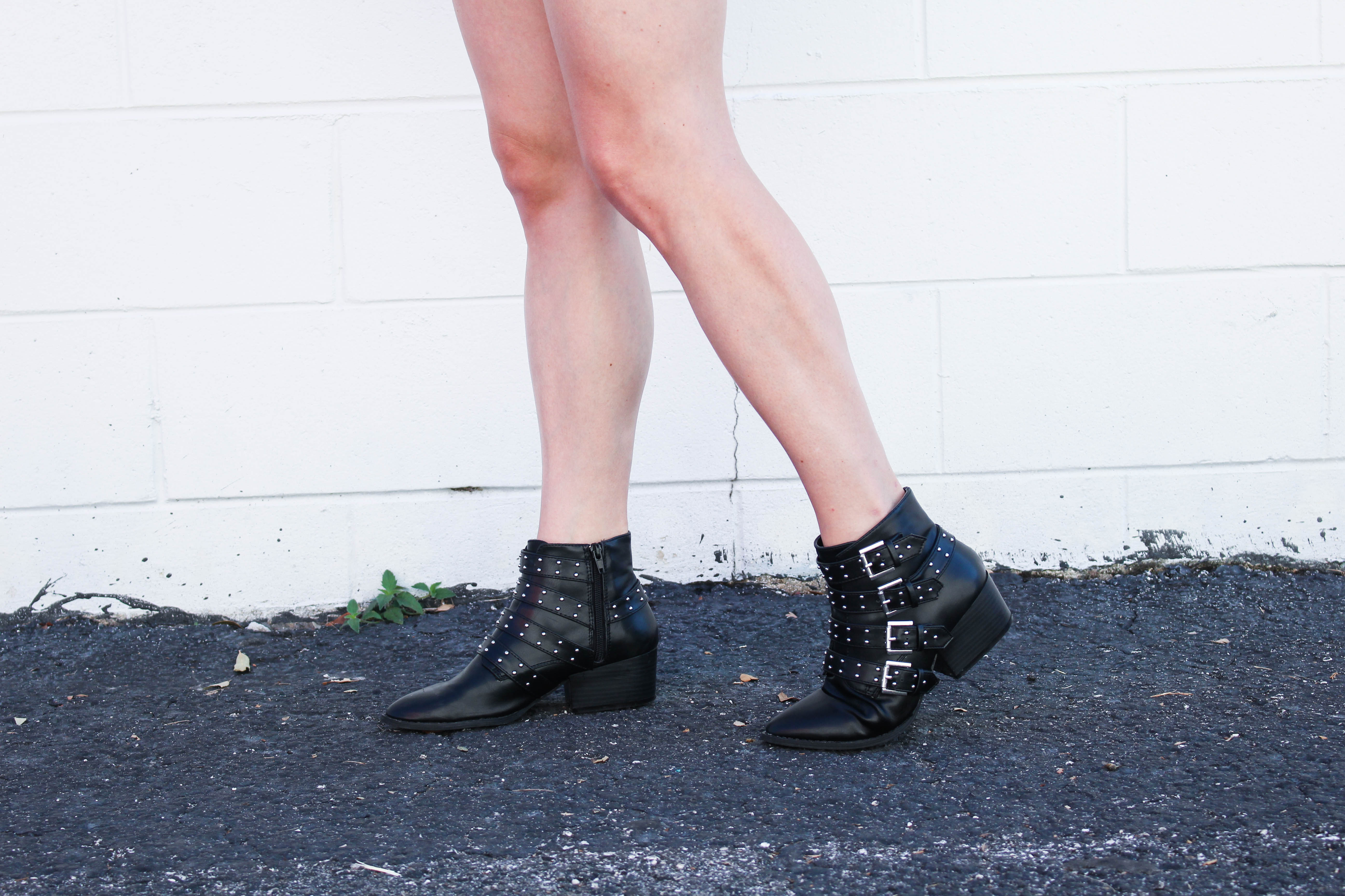 Not Necessarily Blonde black studded boots